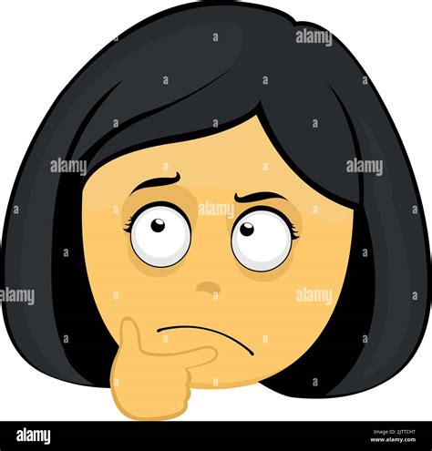 Emoticono Vectorial Ilustraci N De Una Cara Amarilla De Una Mujer De