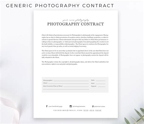 Free Photography Contract Template Word