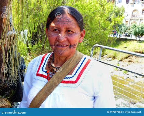 Portrait Of Unknown Kichwa Native Woman Ecuador Editorial Stock Photo