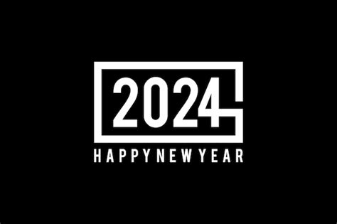 Premium Vector Happy New Year 2024 Typography Concept With Box Frame