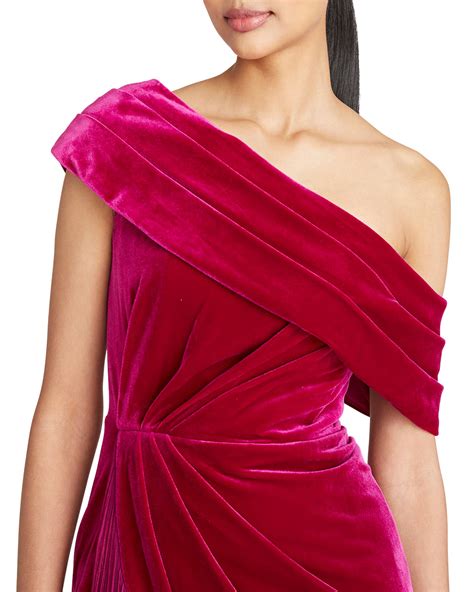 Theia Aspen One Shoulder Fringe Cocktail Dress Neiman Marcus