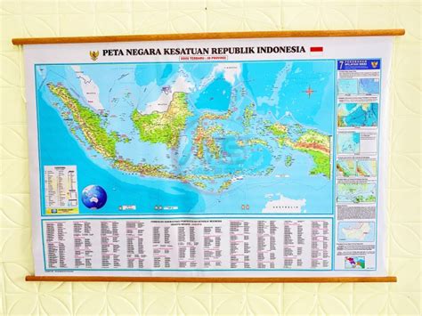 Jual Peta Bingkai Indonesia NKRI Edisi Terbaru 38 Provinsi Ukuran Besar