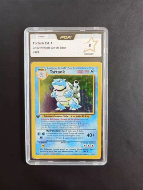 CARTE POKÉMON TORTANK 2 102 Holo Edition 1 Set de Base FR PCA 6