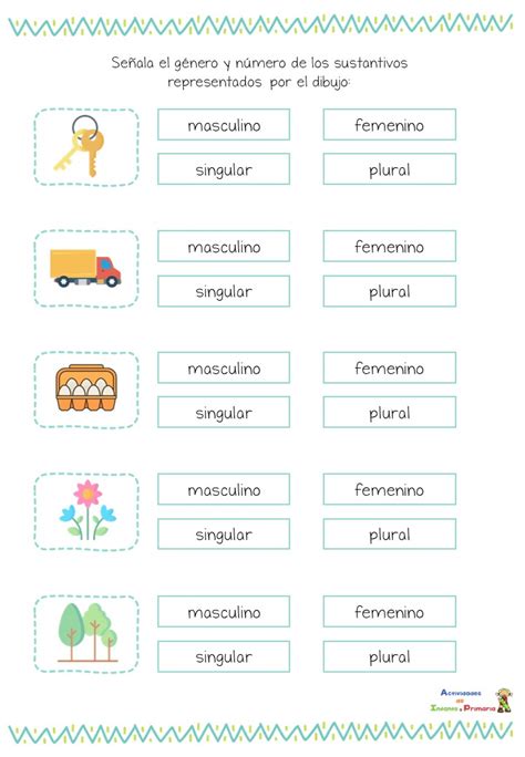 Sustantivos Genero Y Numero Ficha Interactiva Sustantivos Adjetivos Y Verbos Ejercicios De