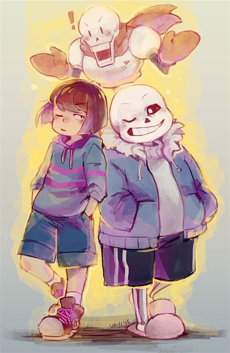 Frisk Sans And Papyrus Undertale Undertale Comic Undertale Cute