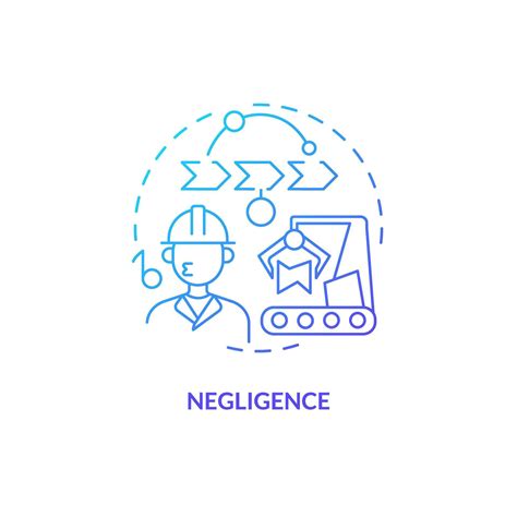 2d Gradient Negligence Thin Line Icon Concept Isolated Vector Blue Illustration Representing