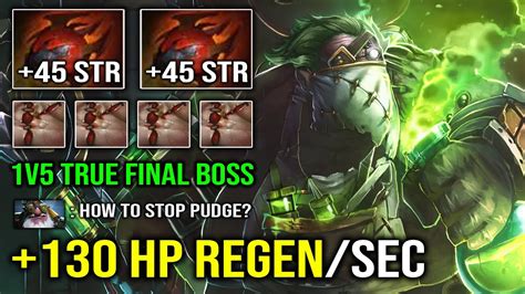 WTF 130 HP REGEN PER SEC Double 2x Heart Pudge Brutal 1v5 Final Boss