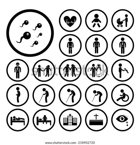 Vector Basic Icon Set Human Life Stock Vector Royalty Free 218902720