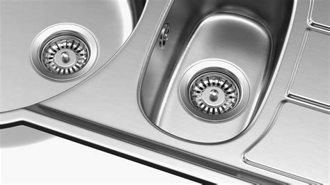 Double Bowl Stainless Steel Kitchen Sink 3d Model 29 3ds Blend C4d Fbx Max Ma Lxo Obj