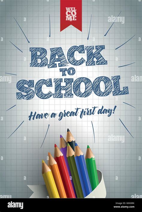 Welcome Back To School Poster Design Template Hand Drawn Back To