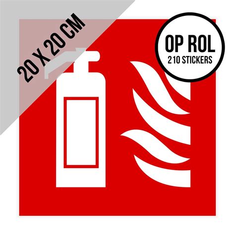 Stickers Op Rol Pictogram 20 X 20 Cm 210 Stuks Brandblusser