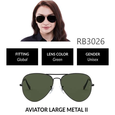 แว่นกันแดด Aviator Large Metal Ii Rb3026 L2821 Size 62 แว่นกันแดด