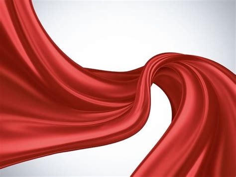 Premium Photo Flying Red Silk Fabric On A Light Background In