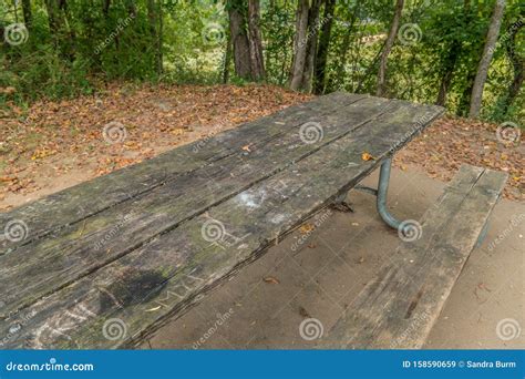 Graffiti Picnic Table At The Park Stock Image Image Of Carving