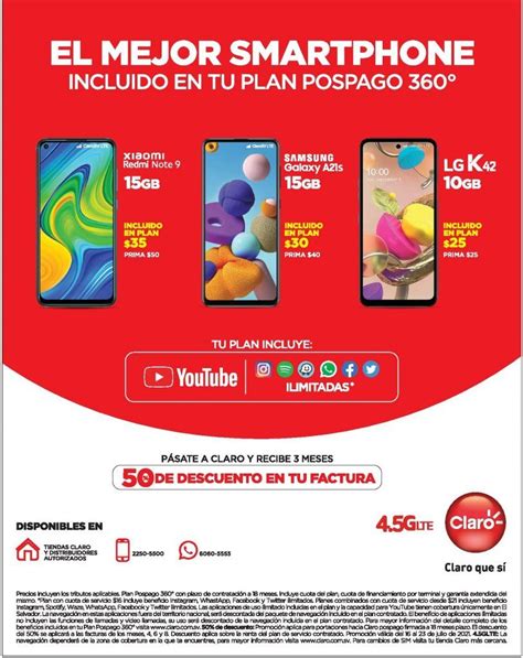 Oferta De Celulares Pospago En Claro El Salvador Julio Tuofertasv