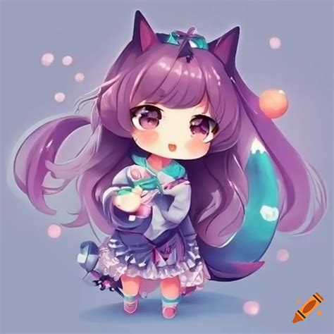 Very Cute Kawaii Pastel Chibi Anime Catgirl Princess Artwork On Craiyon