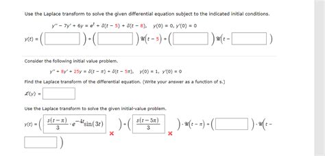 Solved Use The Laplace Transform To Solve The Given Chegg