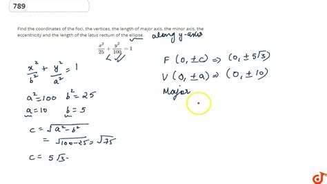 Find The Coordinates Of The Foci The Vertices The Length Of Major