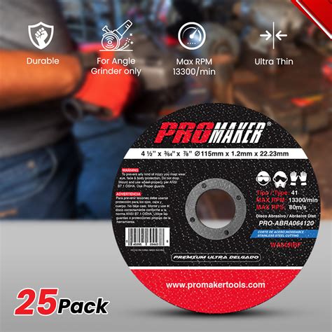 Cutting Abrasive Disc 4” Pack 25 Pro Abra064120 Promaker® Tools