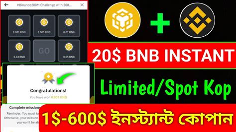 Live 1 20 BNB INSTANT Ll Binance New Spin Offer Today Ll Binance New