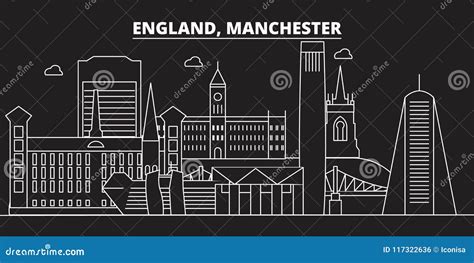 Manchester Silhouette Skyline Great Britain Manchester Vector City