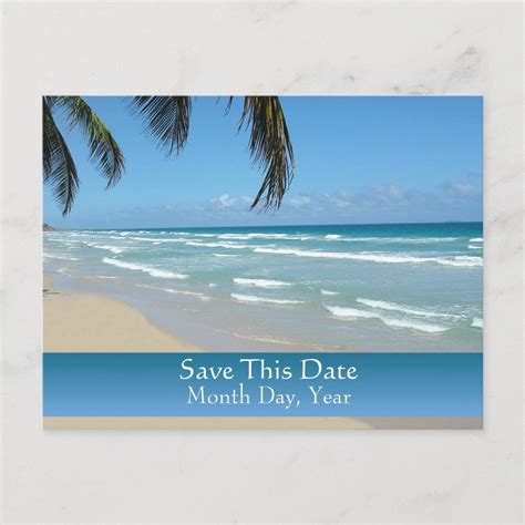 Save The Date Postcard For Beach Wedding Zazzle