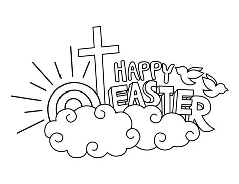 Religious Happy Easter Coloring Page Free Printable Coloring Pages