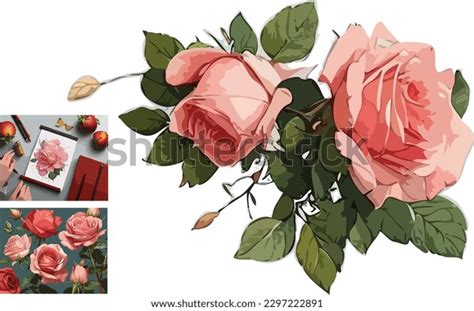 Rose Flower Hand Drawing Sketchline Art Stock Vector Royalty Free