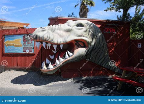 June 6 2021 Cabazon California Usa A T Rex Statue With Open Mouth