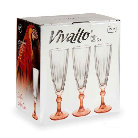 Vivalto Champagneglazen Exotic Collection Set X Op Oranje Voet Ml