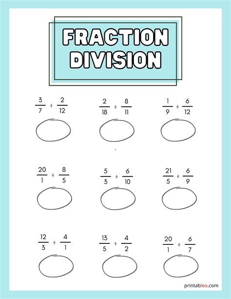 25 Fraction Division Worksheet Printableocom