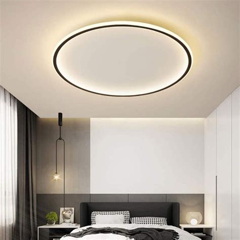 Goldenwarm Modern Round LED Ceiling Lights Flush Mount Bedroom Ceiling Lamp