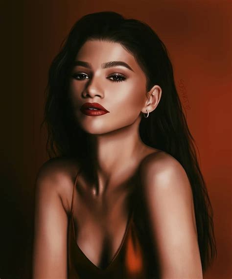 Zendaya Drawing Digital Art Photoshoot Themes Portrait Zendaya