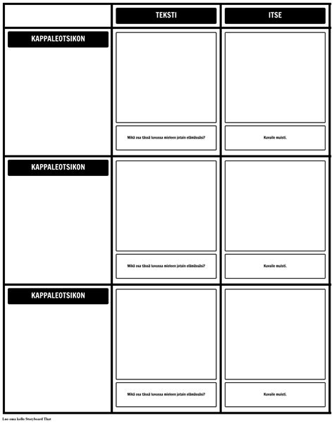 Teksti Self Grid Malli Storyboard Par Fi Examples