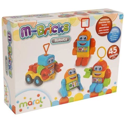 Brinquedo Educativo M Bricks Robozinho Didático Maral