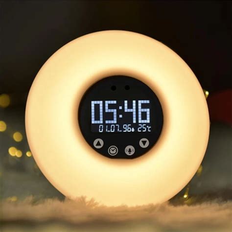 Sunrise Alarm Clock Wake Up Light Digital Clock with 51 Natural Sounds ...