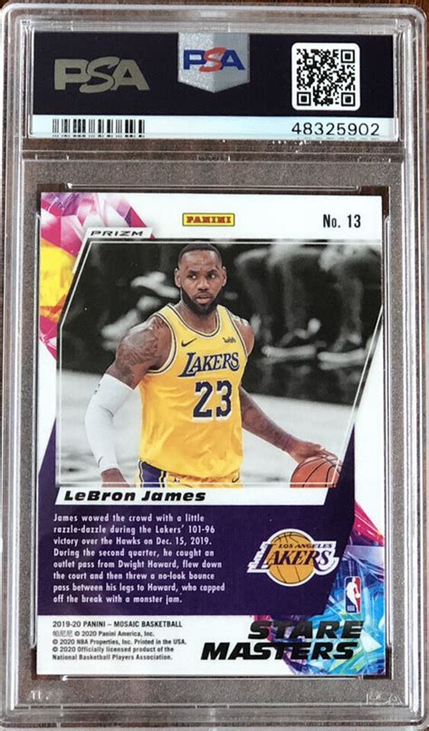 2019 Panini Mosaic Lebron James Stare Masters Mosaic PSA 10 LAKERS EBay