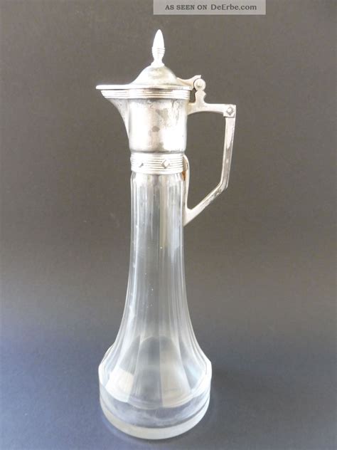 Wmf Jugendstil Karaffe Decanter Kristallglas Art Nouveau Versilbert Glas