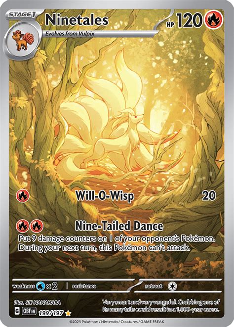 Ninetales Obsidian Flames Pokemon Card Pikawiz