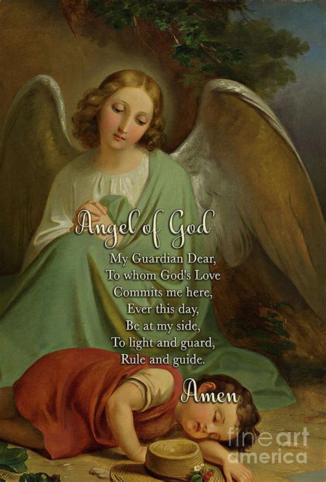 Prayer To Our Guardian Angel Digital Art By Armor Of God Store Fine