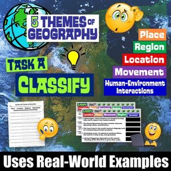 5 Themes of Geography Worksheets: Practice the Five Themes | Distance Learning