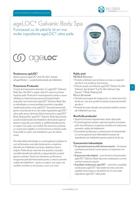 Ageloc Galvanic Body Spa Prezentare Generala PDF