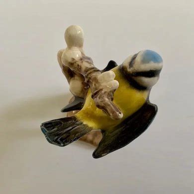 Vintage Goebel Blue Titmouse Bird Porcelain CV64 Figurine TMK 5