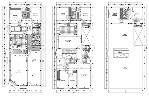 Drawing of the house with detail dimension in dwg file - Cadbull