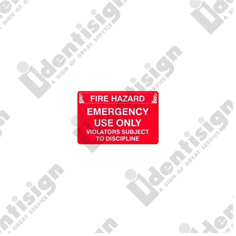 Emergency Use Only Violators Subject To Discipline