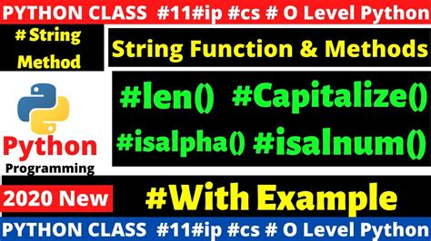 Python String Functions Len Capitalize Isalnum Isalpha