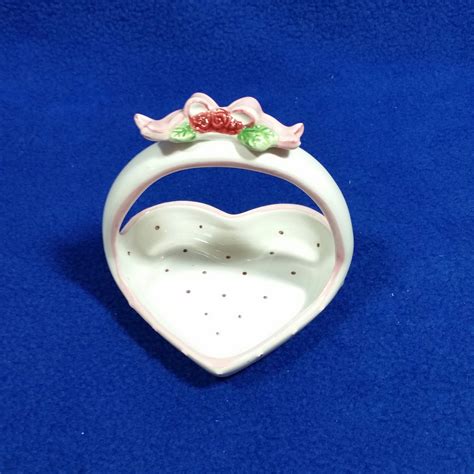 Vintage Bella Casa By Ganz Heart Shaped Trinket Dish Heart Etsy