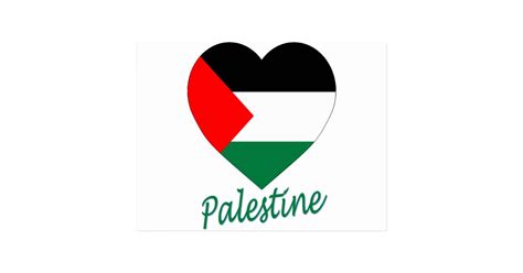 Palestine Flag Heart Postcard | Zazzle.com