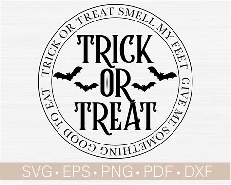 Trick Or Treat Svg Halloween Round Sign Svg Halloween Svg Etsy