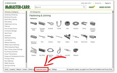 How To Use The Mcmaster Carr Add In For Solidworks